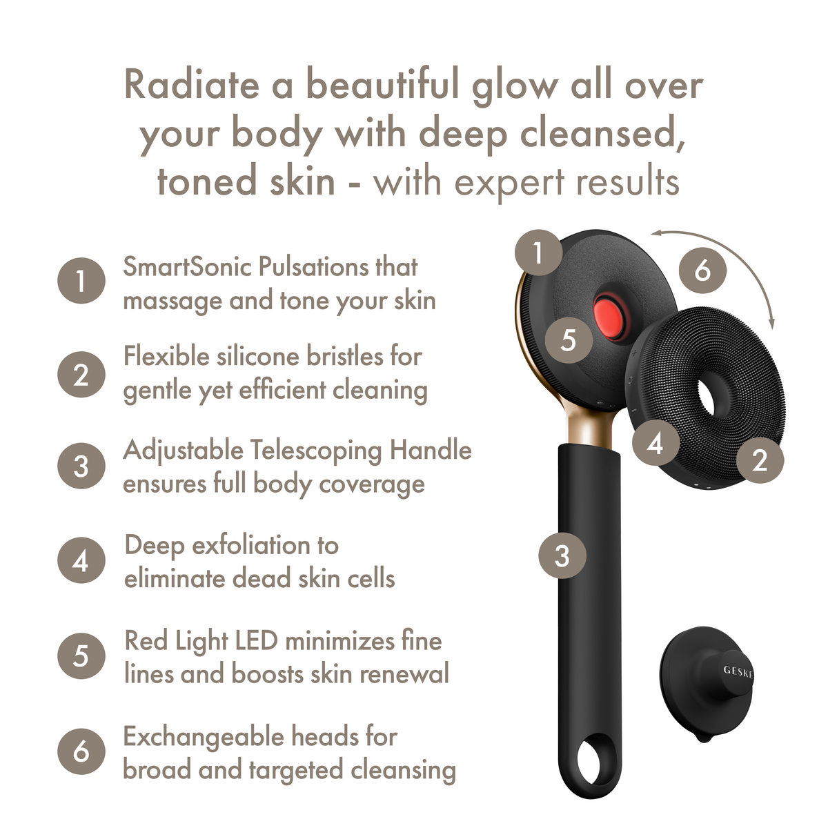 Sonic LED Full-Body Brush & Intensive Exfoliator | 9 in 1